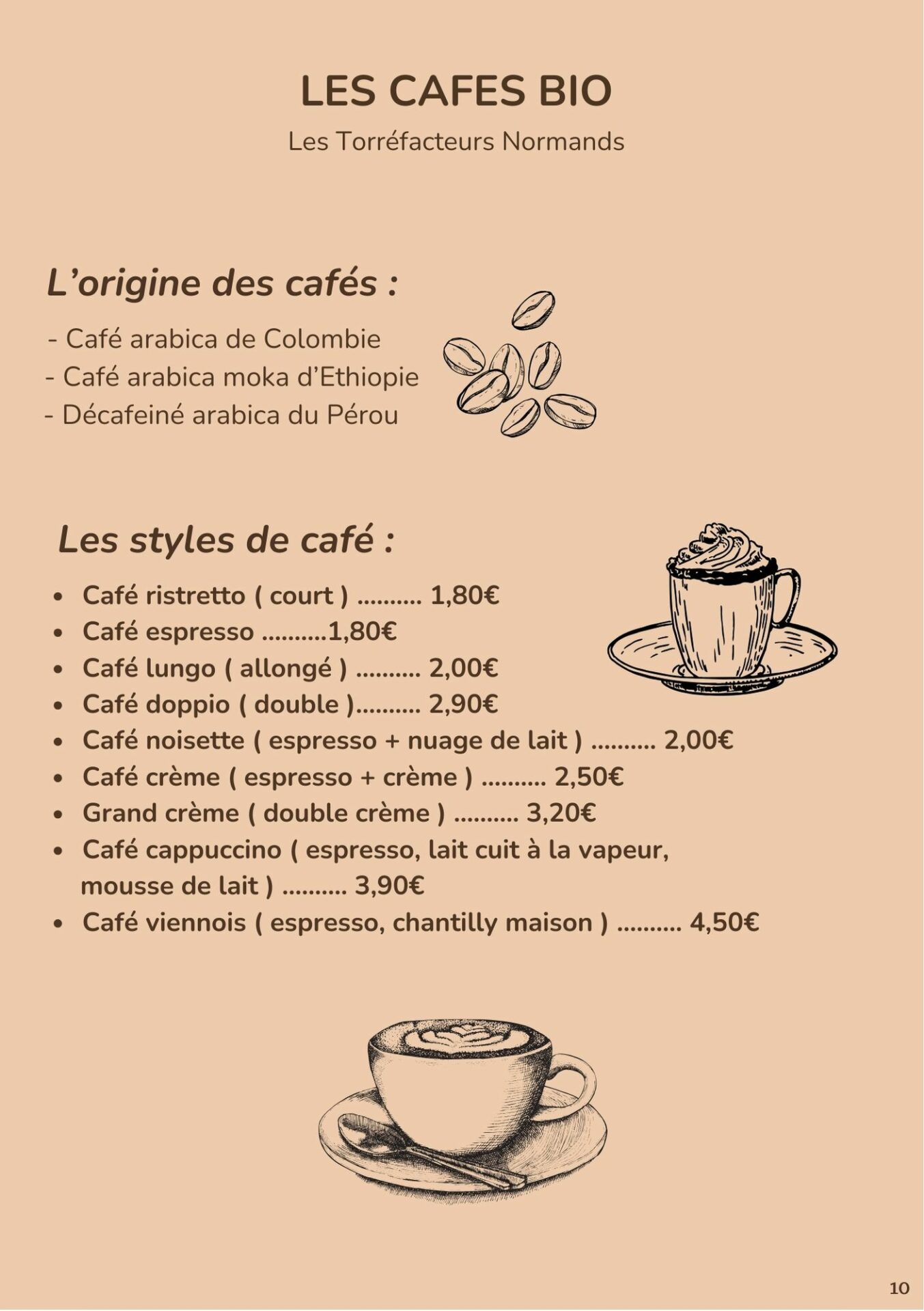 Carte des Bocaux d'Ugo - cafés bio