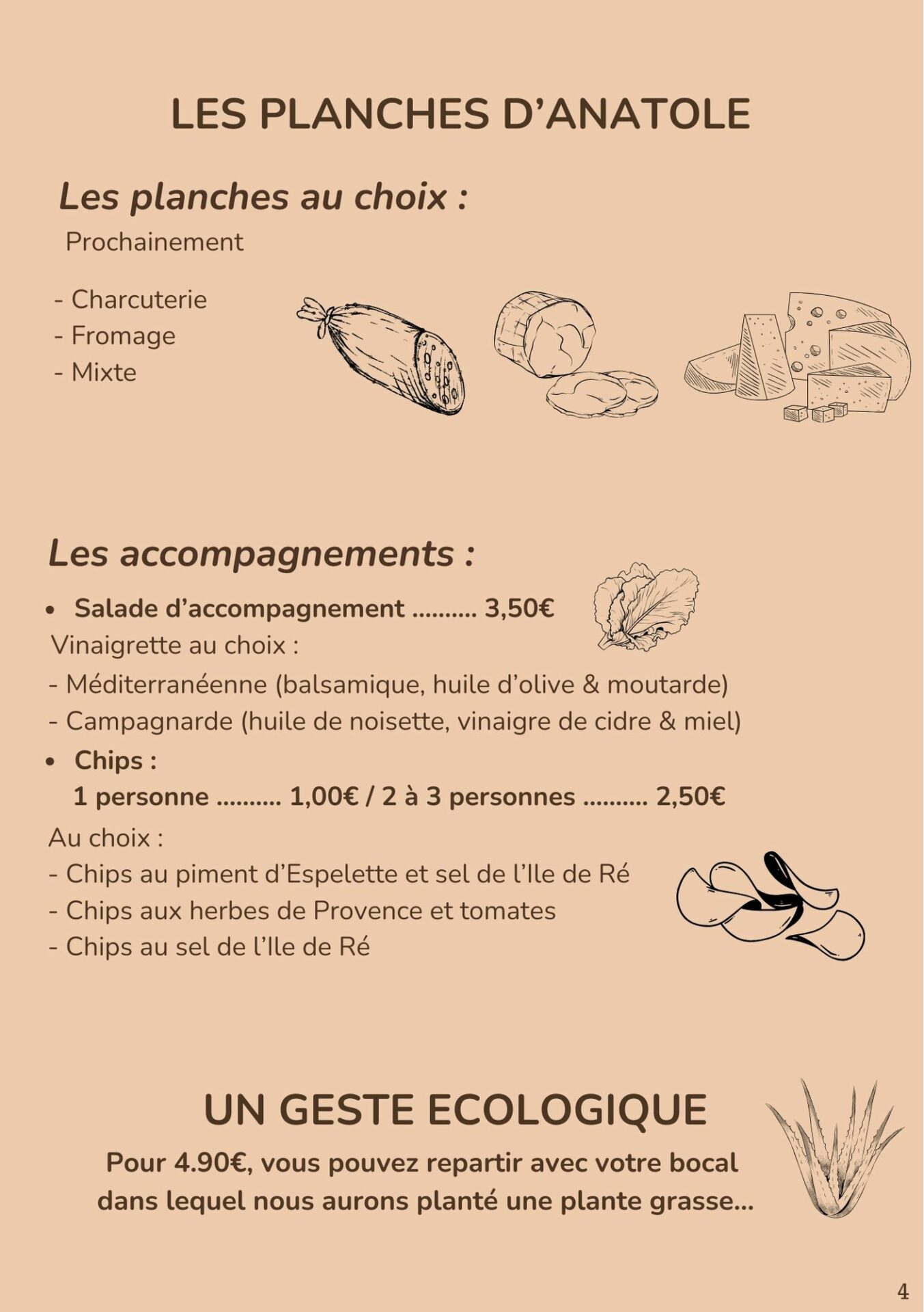 Carte des Bocaux d'Ugo - charcuterie